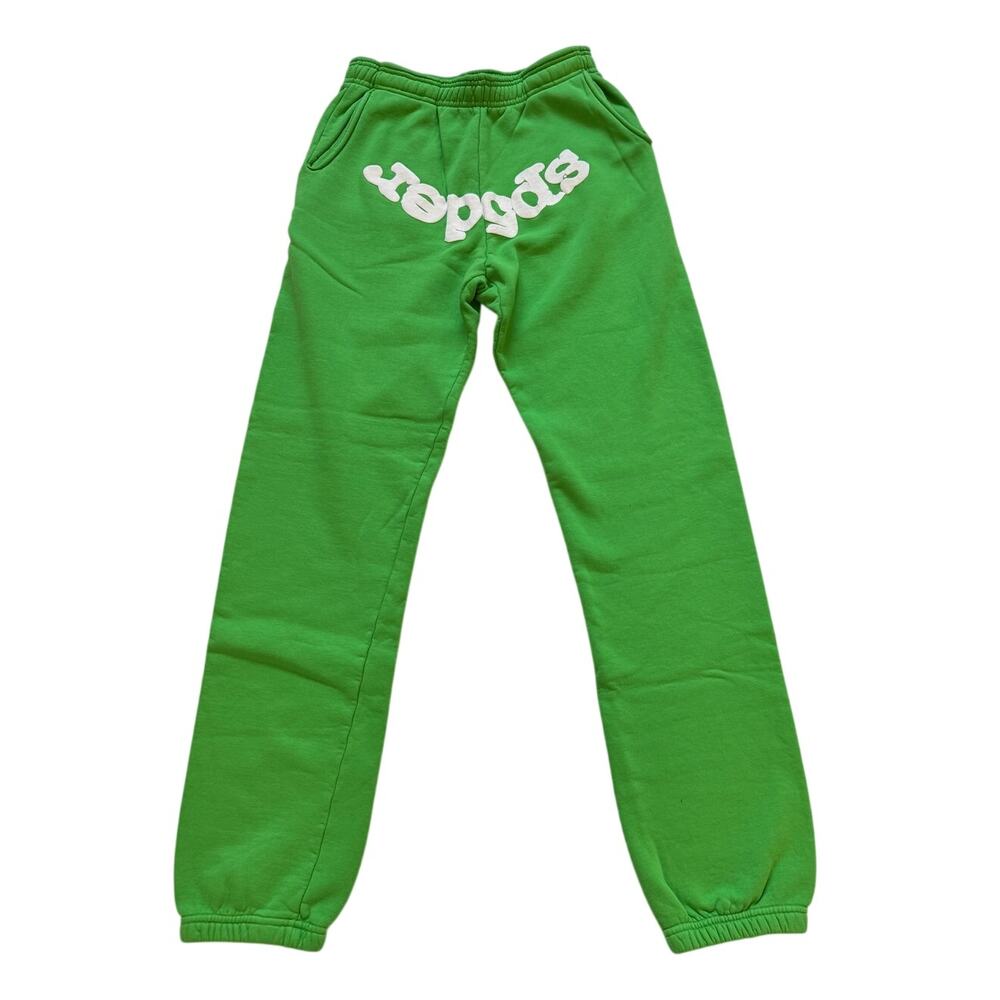 Sp5der Worldwide x Young Thug Sweatpants Joggers Slime Green Sz Small Authentic